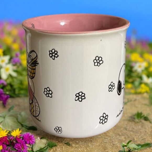 Peanuts Snoopy and Woodstock 'HELLO EASTER' Easter Basket and Egg Mug - NWT - Picture 2 of 5